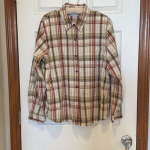 Alfred Dunner Women's Plaid Button Down Preppy Top size 18